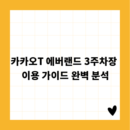 카카오T 에버랜드 3주차장 이용 가이드 완벽 분석