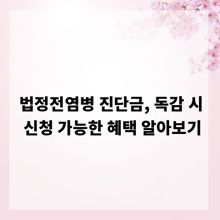 법정전염병 진단금, 독감 시 신청 가능한 혜택 알아보기
