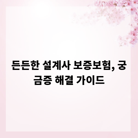 든든한 설계사 보증보험, 궁금증 해결 가이드