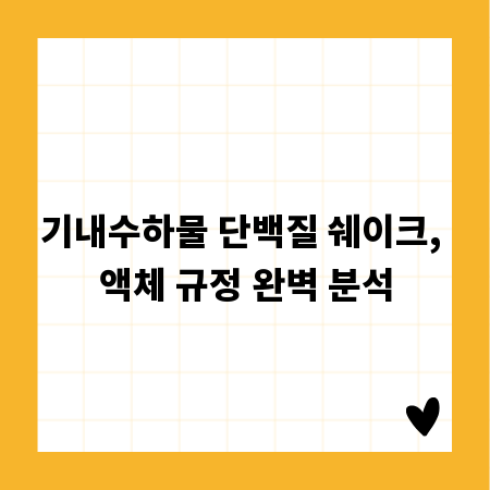 기내수하물 단백질 쉐이크, 액체 규정 완벽 분석