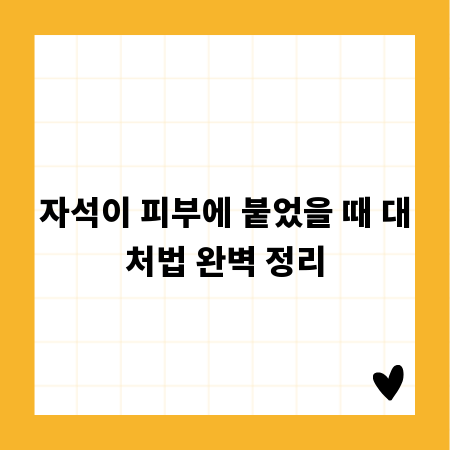 자석이 피부에 붙었을 때 대처법 완벽 정리