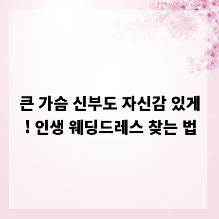 큰 가슴 신부도 자신감 있게! 인생 웨딩드레스 찾는 법