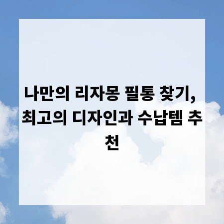 나만의 리자몽 필통 찾기, 최고의 디자인과 수납템 추천