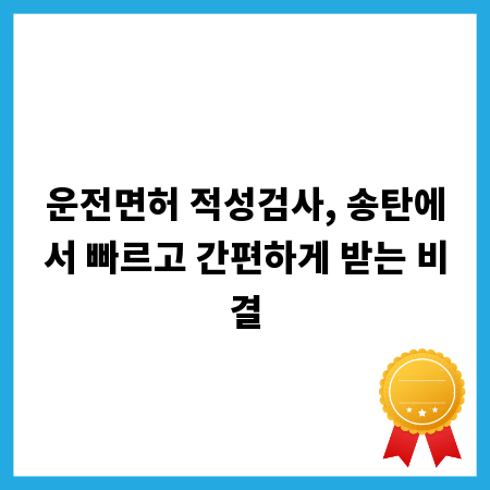 운전면허 적성검사, 송탄에서 빠르고 간편하게 받는 비결