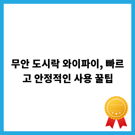 무안 도시락 와이파이, 빠르고 안정적인 사용 꿀팁