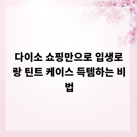 다이소 쇼핑만으로 입생로랑 틴트 케이스 득템하는 비법