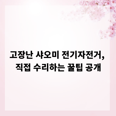 고장난 샤오미 전기자전거, 직접 수리하는 꿀팁 공개
