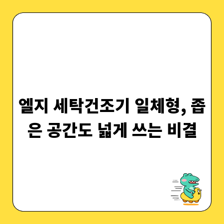 엘지 세탁건조기 일체형, 좁은 공간도 넓게 쓰는 비결