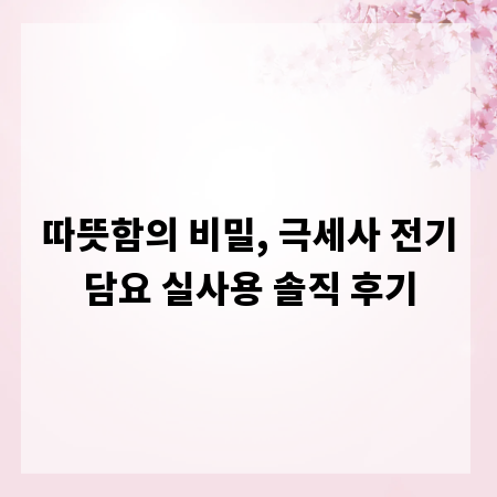 따뜻함의 비밀, 극세사 전기담요 실사용 솔직 후기