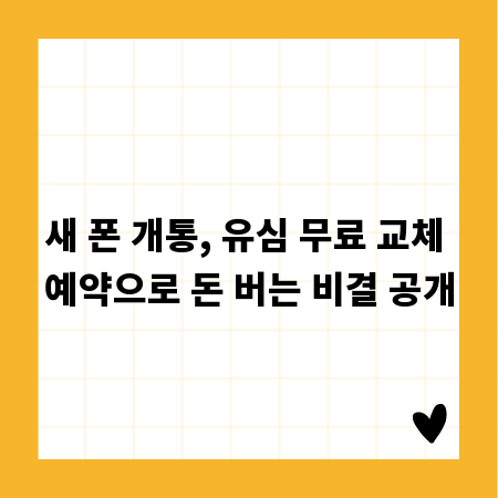 새 폰 개통, 유심 무료 교체 예약으로 돈 버는 비결 공개