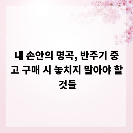 내 손안의 명곡, 반주기 중고 구매 시 놓치지 말아야 할 것들