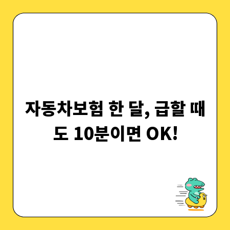 자동차보험 한 달, 급할 때도 10분이면 OK!