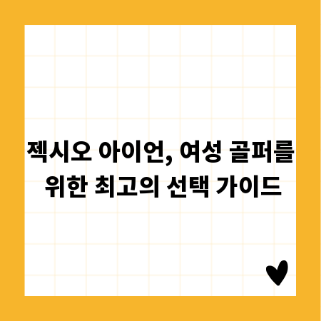 젝시오 아이언, 여성 골퍼를 위한 최고의 선택 가이드