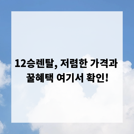 12승렌탈, 저렴한 가격과 꿀혜택 여기서 확인!