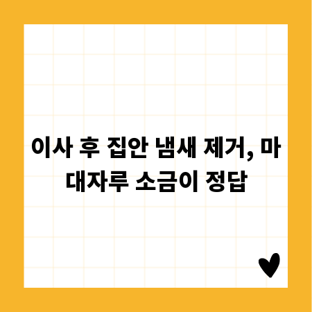 이사 후 집안 냄새 제거, 마대자루 소금이 정답