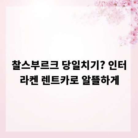 찰스부르크 당일치기? 인터라켄 렌트카로 알뜰하게