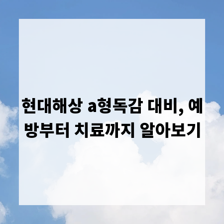 현대해상 a형독감 대비, 예방부터 치료까지 알아보기