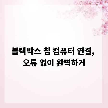 블랙박스 칩 컴퓨터 연결, 오류 없이 완벽하게