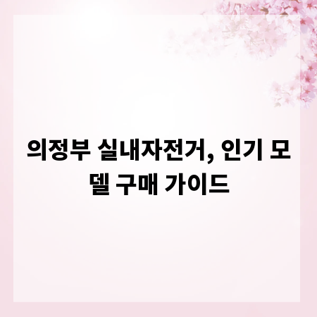 의정부 실내자전거, 인기 모델 구매 가이드