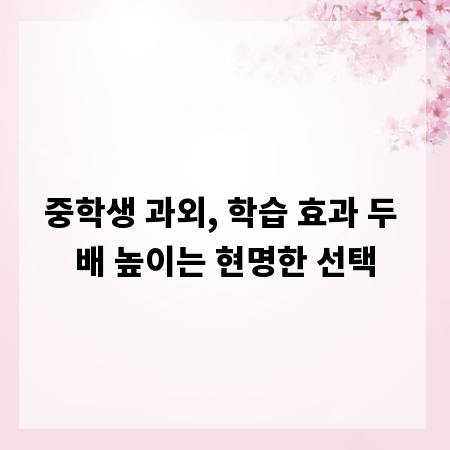 중학생 과외, 학습 효과 두 배 높이는 현명한 선택