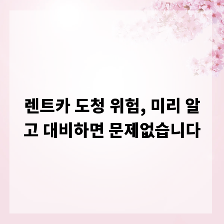 렌트카 도청 위험, 미리 알고 대비하면 문제없습니다