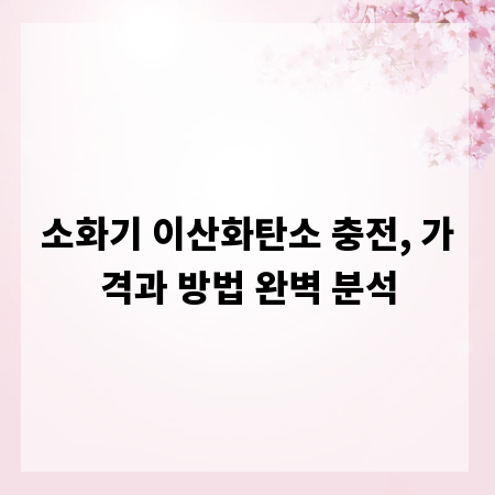 소화기 이산화탄소 충전, 가격과 방법 완벽 분석