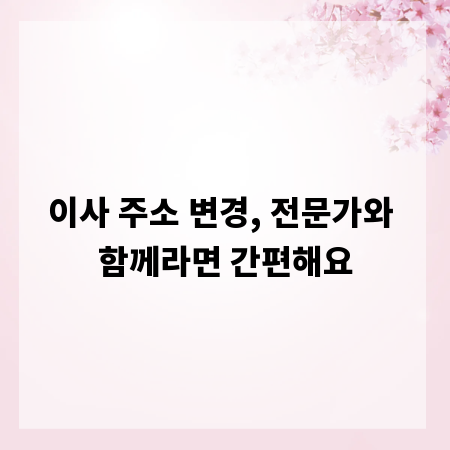 이사 주소 변경, 전문가와 함께라면 간편해요